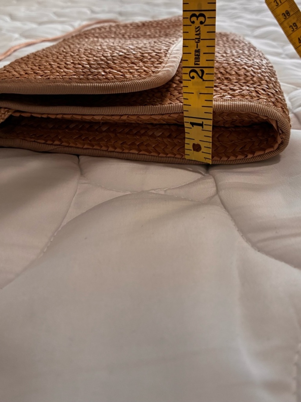 Woven Straw Rattan Wicker Purse Crossbody Waves Tandem Bags Of California - Picture 7 of 10